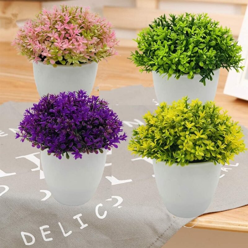 Fycooler Planta Artificial con Maceta - Hierba Flores Artificiales Decoracion, Plantas Artificiales Decorativas en Maceta-Flor Falsa Pequeña Planta para Casa Sala de Estar,Oficina,Balcón,Jardín - Imagen 3