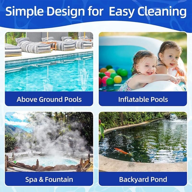 Aspiradora de Piscina,Aspirador de Piscina Manual,Aspiradora Piscina Pequeña,Kit Limpieza Piscina Desmontable,Kit de Limpieza Piscina,Aspiradora de Piscina Fondo,para Piscinas,Spas,Acuarios - Imagen 7