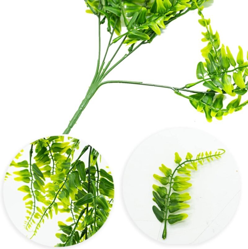 SZXMDKH 2pcs Helecho Artificial Plantas Artificiales para Interior y Exterior, Colgante,Verde Decoración del Hogar Estética de Vid Artificial de Salón y Jardín/Dormitorio/Granja - Imagen 3