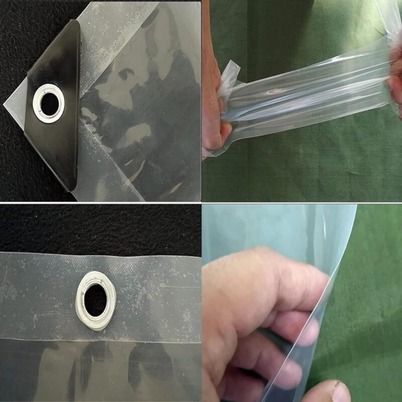 WZYJLyds Lona Impermeable para Paneles Laterales con Ojales Cortina de Cenadores de Jardín de 0,12mm Antidesgarro Mampara de Plástico, Personalizable - Imagen 3