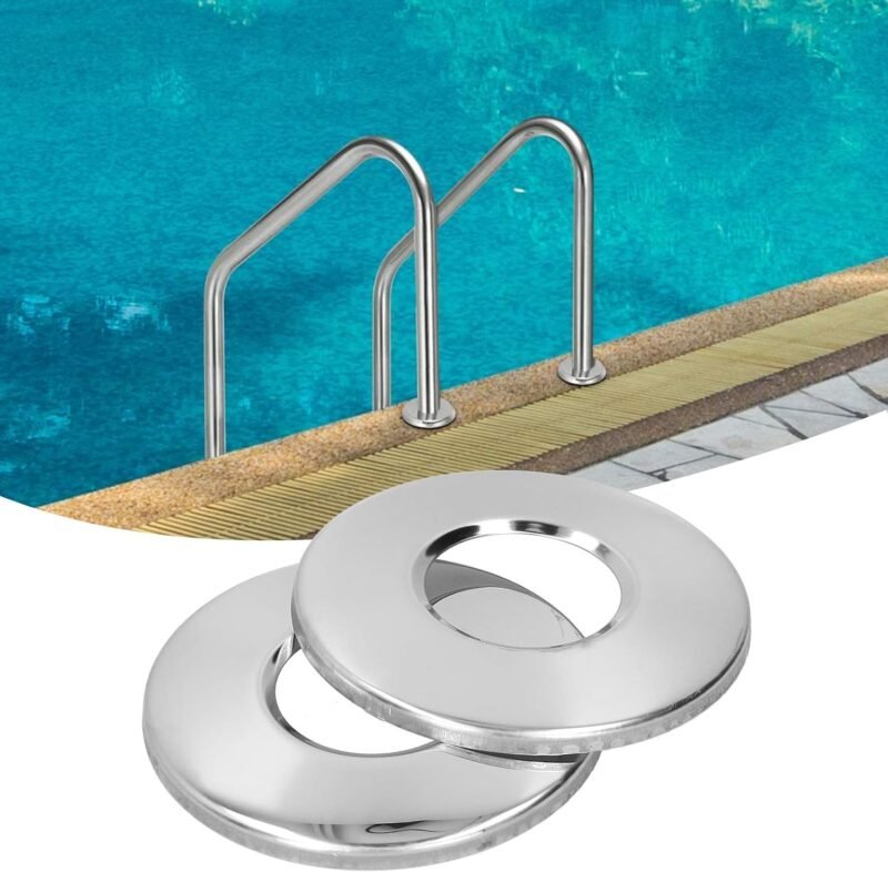 Placa de Cubierta Escalera Piscina, Anillas para Escalera de Piscina, Anillas Piscina Escalera, Placa Cubierta Escalera Piscina, Tapa Repuesto para MecáNica Piscina Acero Inoxidable Adecuado 4,3 cm - Imagen 5