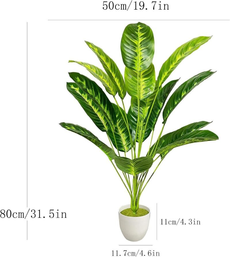 Zelihrdu Plantas artificiales como auténticas palmeras artificiales en maceta, planta artificial en maceta, planta de plástico, planta falsa, decoración para salón, balcón, dormitorio, oficina, regalo - Imagen 2
