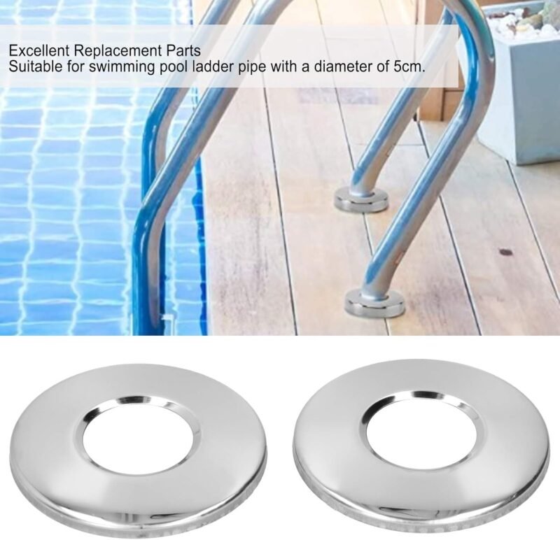 Placa de Cubierta Escalera Piscina, Anillas para Escalera de Piscina, Anillas Piscina Escalera, Placa Cubierta Escalera Piscina, Tapa Repuesto para MecáNica Piscina Acero Inoxidable Adecuado 4,3 cm - Imagen 8