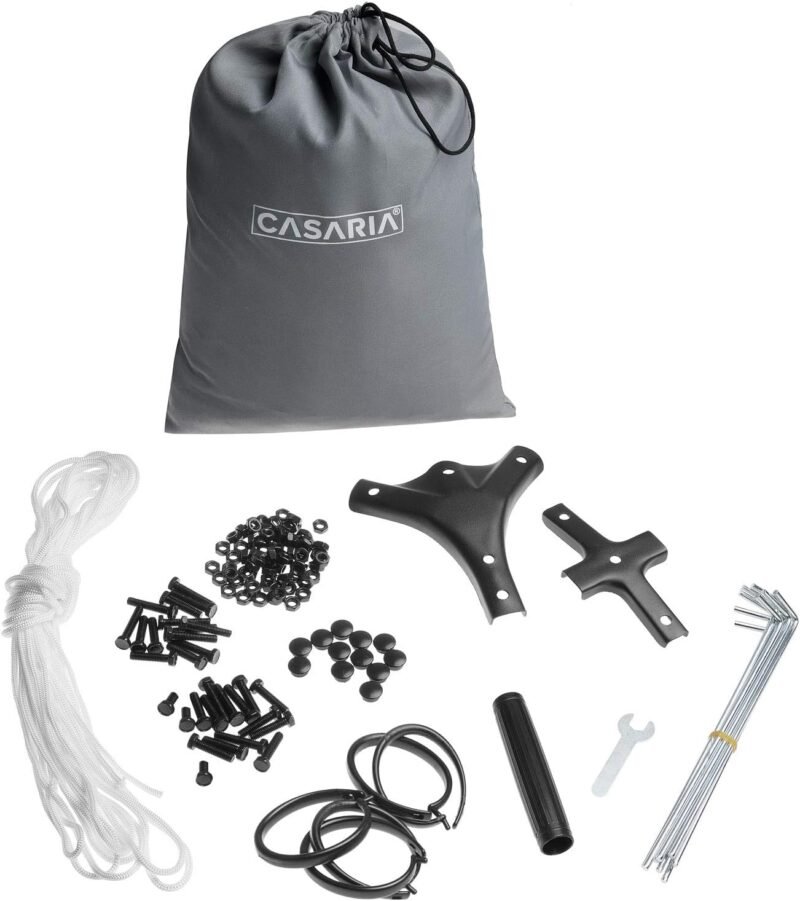 CASARIA® Cenador Topas 3x4m Metal Repelente al Agua UV50+ Paredes Laterales Carpa Jardín Antracita - Imagen 8
