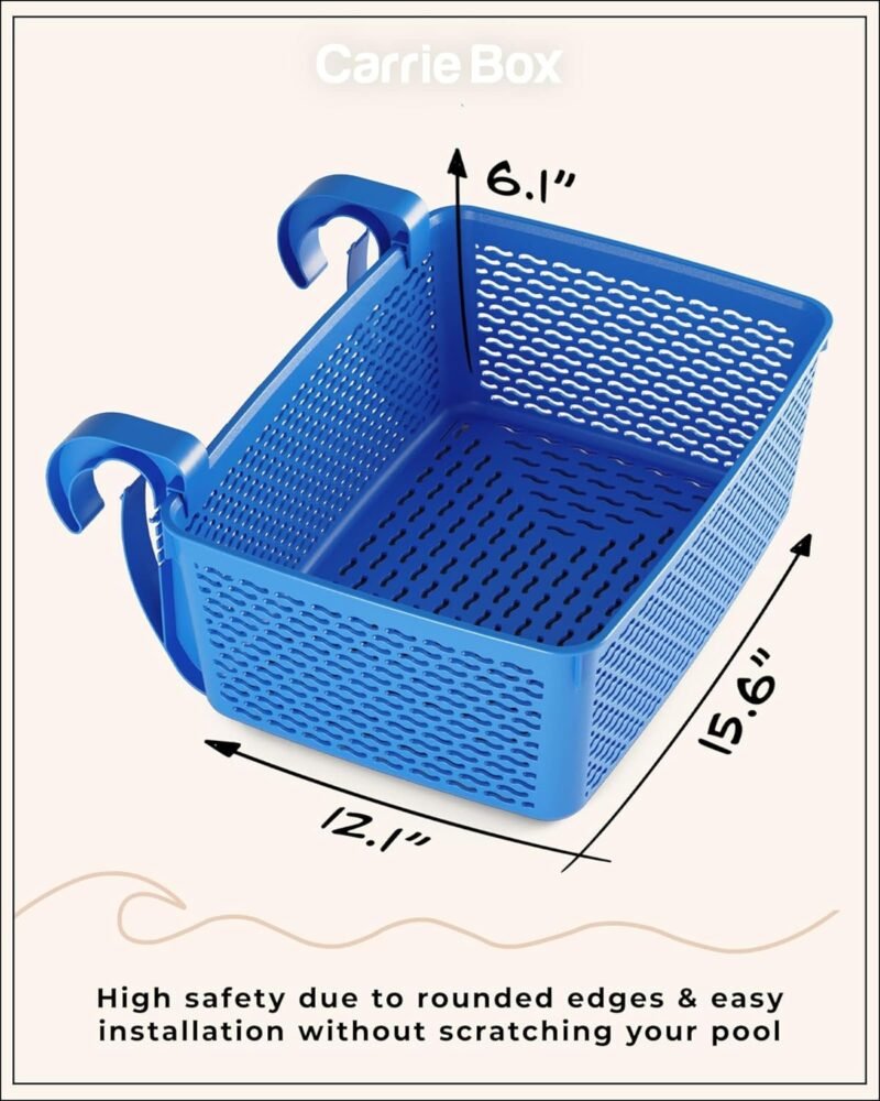 Carrie Box 2.0 Cesta de Almacenamiento, Accesorios de Piscina, Piscina Desmontable, Portavasos de Piscina, Plástico Reciclado - Imagen 8