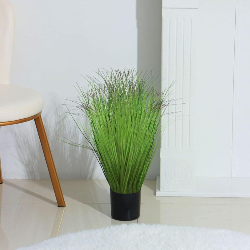 TNSLAND 12 Pezzi Plantas Artificiales Hierba Artificial Exterior Césped Artificial Exterior Hierba de Trigo Protección UV Plantas Artificiales Exterior Césped Decorativo de Jardín - Imagen 7