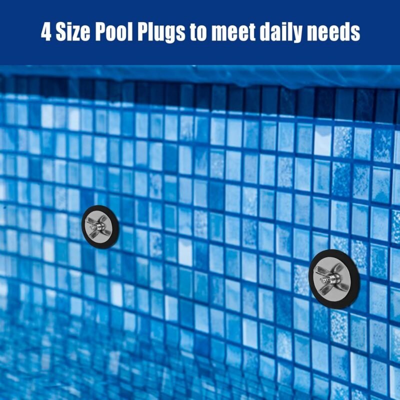 JOJOCY Tapones de goma de 4 tamaños, boquilla de entrada de piscina de 25/32/38/51 mm para piscina enterrada, evita daños por heladas en tuberías de drenaje de piscinas - Imagen 2