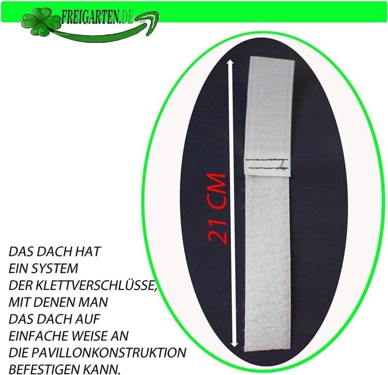 freigarten.de Techo de repuesto para cenador de 3 x 3 m, resistente al agua. Material: PVC suave de Panamá de 370 g/m², extrafuerte, modelo 2 (antracita) - Imagen 7