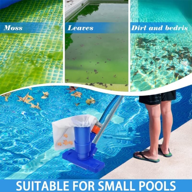 Aspiradora de Piscina,Aspirador de Piscina Manual,Aspiradora Piscina Pequeña,Kit Limpieza Piscina Desmontable,Kit de Limpieza Piscina,Aspiradora de Piscina Fondo,para Piscinas,Spas,Acuarios - Imagen 6