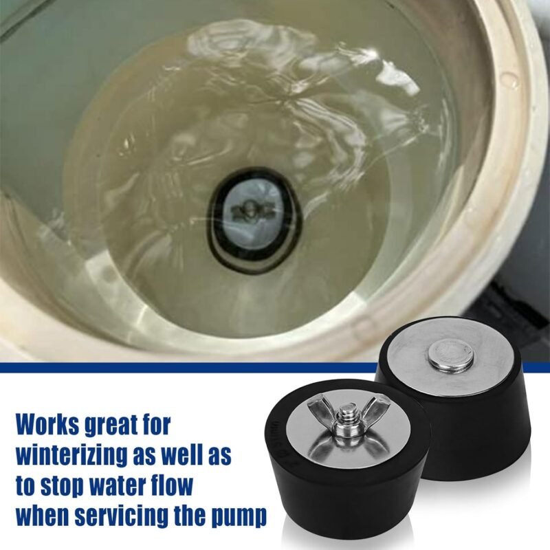 JOJOCY Tapones de goma de 4 tamaños, boquilla de entrada de piscina de 25/32/38/51 mm para piscina enterrada, evita daños por heladas en tuberías de drenaje de piscinas - Imagen 3