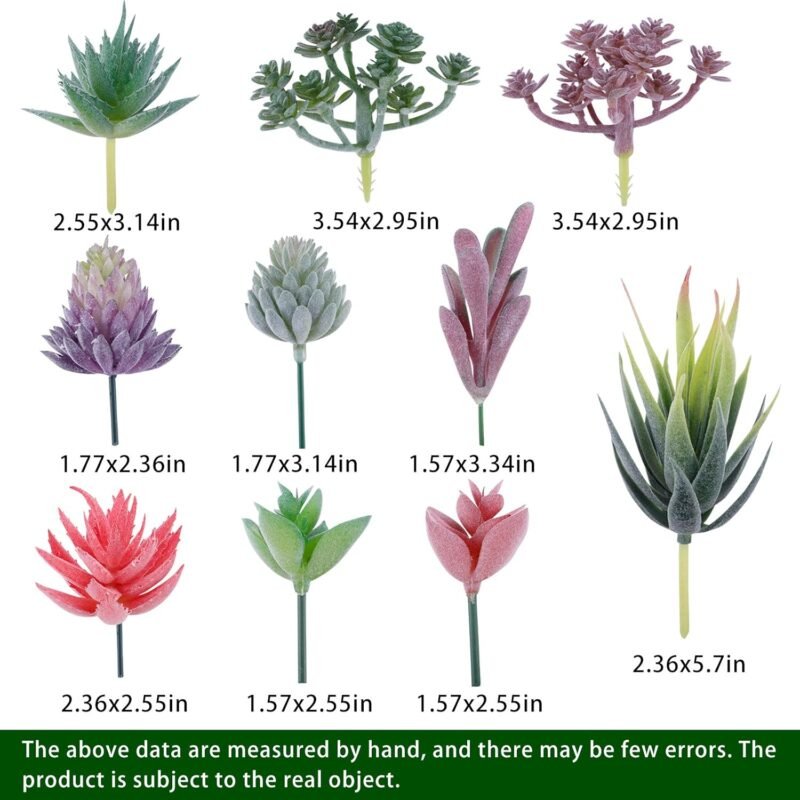 CEWOR 20 suculentas artificiales flocadas, mini plantas suculentas falsas, decoración de primera calidad para manualidades, hogar, pared, jardín, arreglo, decoración de oficina (sin maceta) - Imagen 3