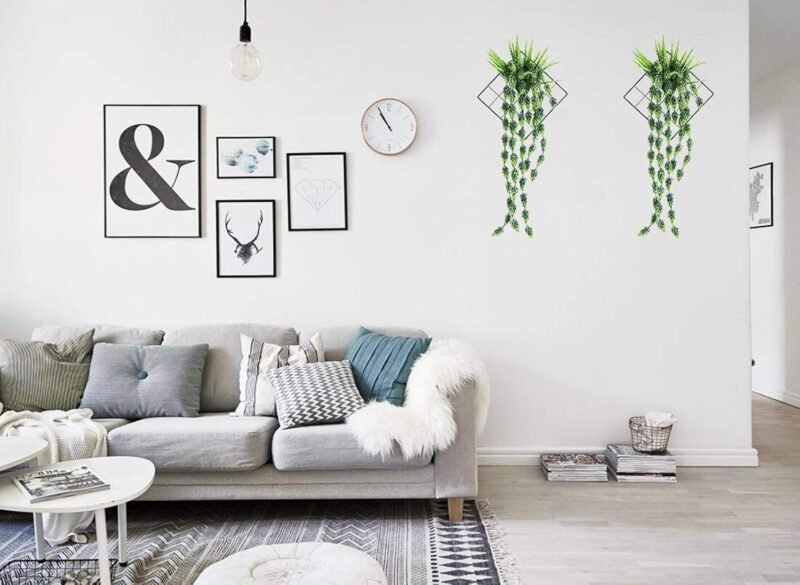 AIVORIUY 4pcs Vid de Lúpulo Artificial Flor Guirnalda de Flores, Verde Plantas Hiedras Artificial Decoracion Planta Colgantes para Exterior Interior Pared Arco de Boda Colgar en la Pared Planta Falsa - Imagen 3