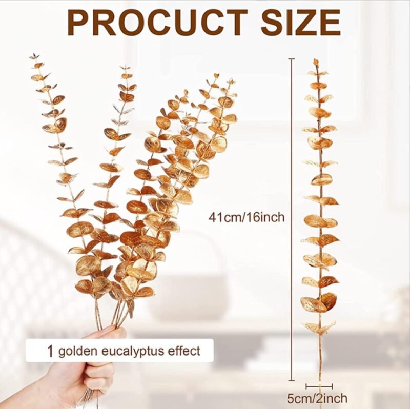 Topspitgo Eucalipto Hojas Artificial Decoracion,10 Palos Plantas Ramas de Eucalipto,Eucalipto Utilizado para Navidad Decoración Decorativa para el Hogar Boda Arreglo Floral Plantas Verdes - Imagen 2