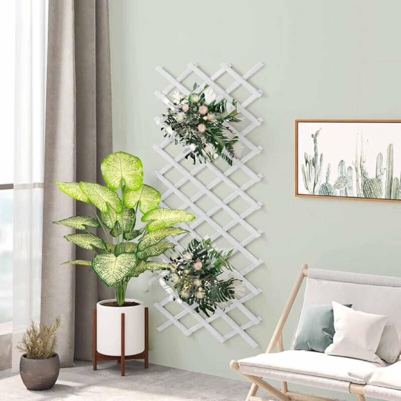 AIVORIUY Plantas Artificiales Interior Árbol de Tortuga Falsa Plástico con Hojas Verdes Faux Tropical Jungle Monstera Maceta para el Hogar Casa Exterior Oficina Jardín Decoración (Blanco) - Imagen 5