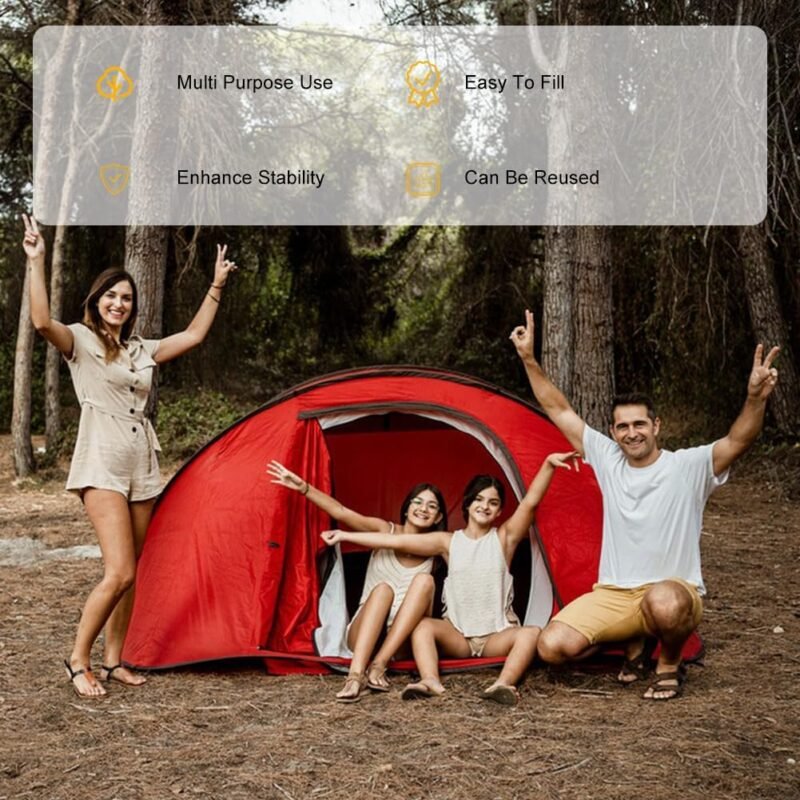 Pesos para Carpas,Bolsa de Arena,Negro Saco de Arena,Juego de 4 Pesas para Tiendas de Campaña,Bolsa de Pesas Cenadores,Sacos de lastre para Montar Toldos y Tiendas,Cenadores,Muebles de Exterior - Imagen 6