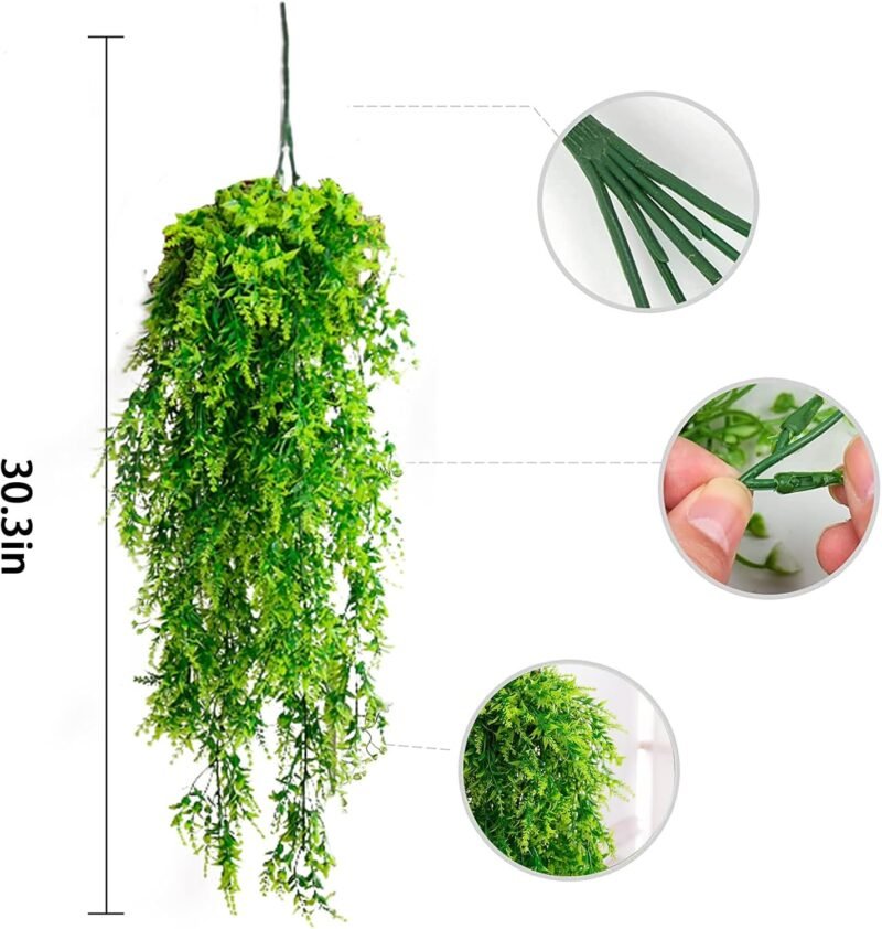 2 Piezas Plantas Artificiales Colgantes, Fake Plants, Plantas Artificiales Exterior, Adecuado para La Pared Casa HabitacióN JardíN Interior DecoracióN Al Aire Libre En Todas Las Estaciones - Imagen 2