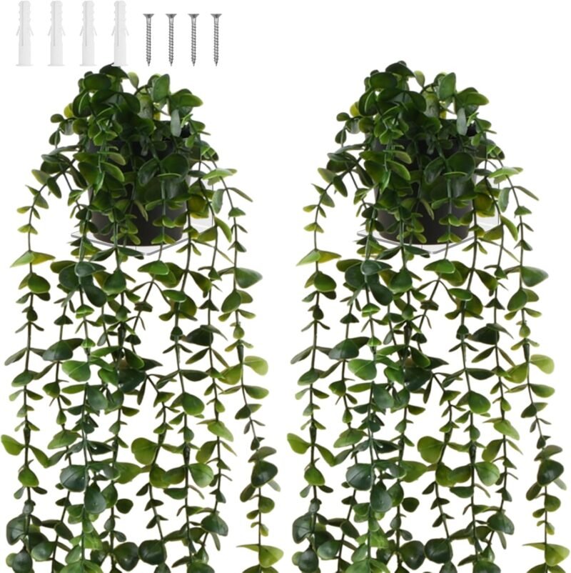 Plantas artificiales colgantes con macetas, 2 unidades de plantas artificiales con macetas, plantas artificiales colgantes, plantas artificiales en maceta, plantas artificiales como reales, plantas