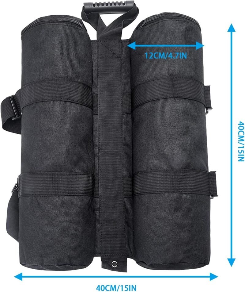Juego de 4 sacos de arena para cenador, bolsas de arena, pesos de las piernas, pesos para cenador, carpa plegable, rellenable, reutilizable, bolsa de arena para carpas de jardín, carpas de jardín - Imagen 3
