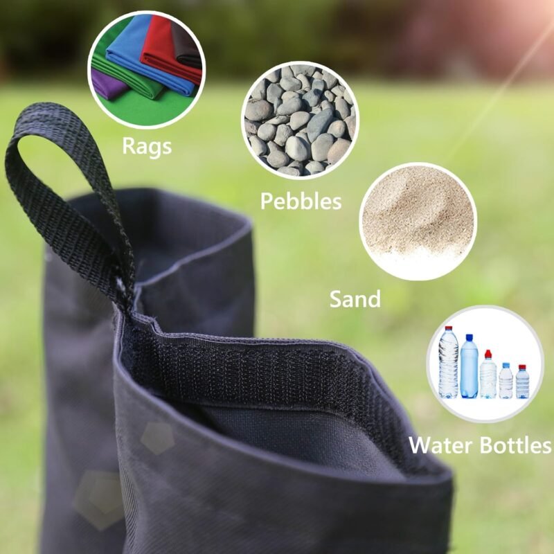 ABCCANOPY Paquete de 4 Bolsas de Peso para cenador, Bolsas de Arena Resistentes de Doble Costura de Grado Industrial - Imagen 4