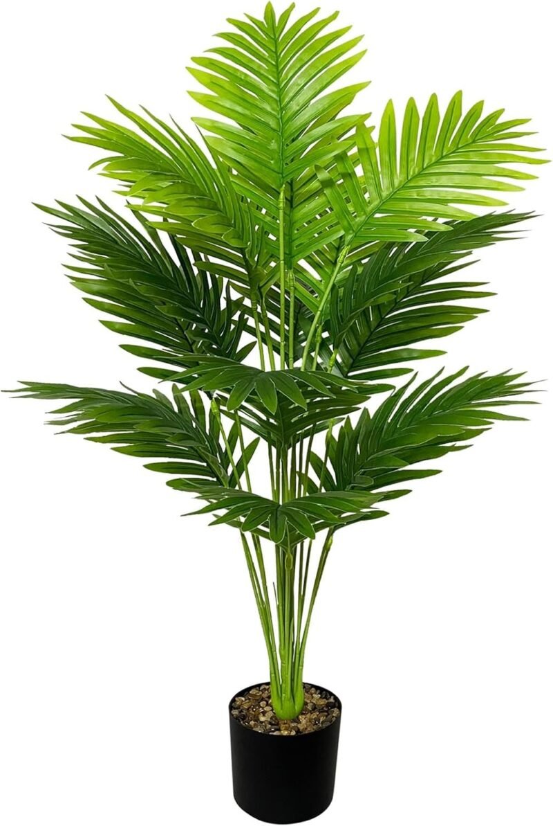 AIVORIUY Planta de Palma de Areca Artificial con Maceta Plastico Falsa Árbol Artificial Interior y Exterior Decoración Moderna para Hogar Jardín Oficina Casa Bodas (80cm Alto Palma Grande)