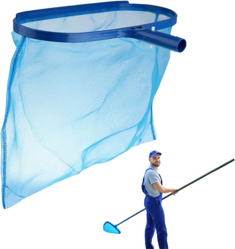 ZLXFT Recogehojas Piscina,Recogehojas para Fondo Piscina,Recogehojas Plano Piscina,Reforzado Malla Fina,Red Aterrizaje para Piscina,Pool Skimmer Rake Net,Limpia Piscinas,Red Piscina