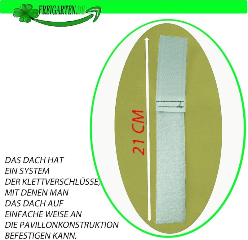 freigarten.de Techo de repuesto para cenador de 3 x 3 m, resistente al agua. Material: PVC suave de Panamá de 370 g/m², extrafuerte, modelo 2 (beige) - Imagen 7