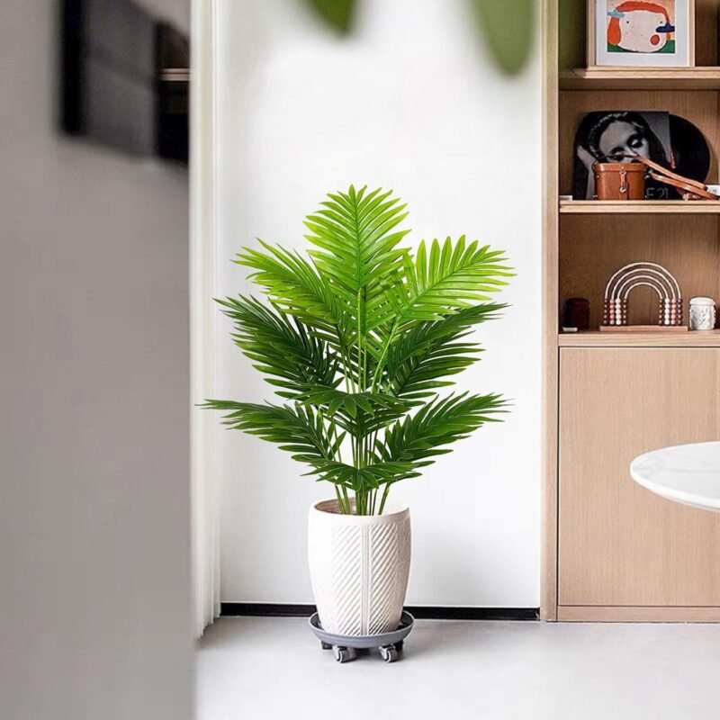 AIVORIUY Planta de Palma de Areca Artificial con Maceta Plastico Falsa Árbol Artificial Interior y Exterior Decoración Moderna para Hogar Jardín Oficina Casa Bodas (80cm Alto Palma Grande) - Imagen 3