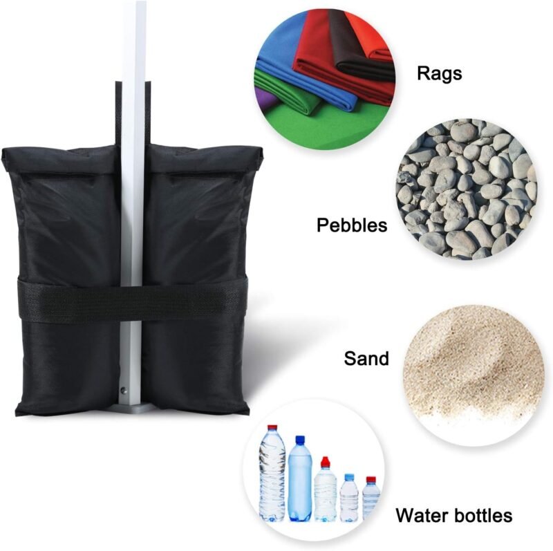 ABCCANOPY Bolsas de Peso para cenador instantáneo, Resistentes, kiosco, Patio al Aire Libre, Patio Trasero, Juego de 4 a 40 Libras de Capacidad por Bolsa - Imagen 4