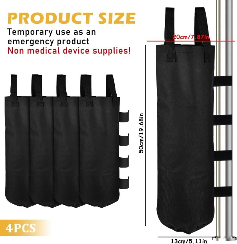 Pesos para Carpa, Bolsa De Peso, 4 Pesos para Cenador, Saco De Arena 600d Oxford, Sacos De Lastre De Arena con Cinturón Largo, Bolsas De Arena para Bolsas De De Equilibrio para Paraguas De Patio - Imagen 2
