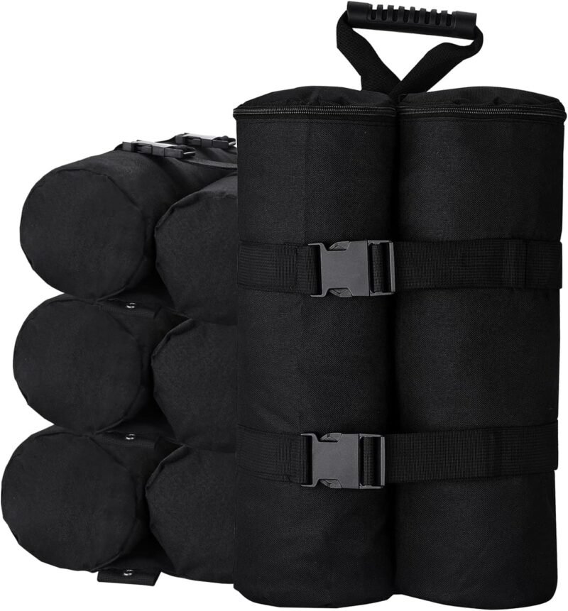 Juego de 4 sacos de arena para cenador, bolsas de arena, pesos de las piernas, pesos para cenador, carpa plegable, rellenable, reutilizable, bolsa de arena para carpas de jardín, carpas de jardín