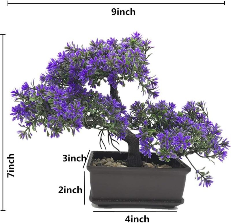 Fycooler Bonsai Artificial Decoración de Plantas Falsas Plantas Artificiales en macetas Plantas de Bonsai de Pino japonés- árbol de Bonsai para la decoración del hogar Pantalla de Escritorio- 2 Set - Imagen 3
