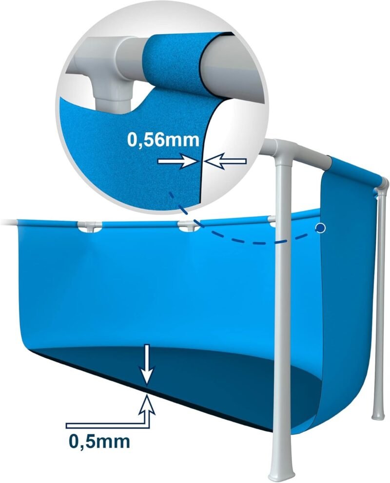 Intex 55256 - Piscina Desmontable Small Frame Familiar Rosa 220x150x60cm, Capacidad 1.662 litros, Piscina Desmontable, Infantil, Rectangular para niños - Imagen 6