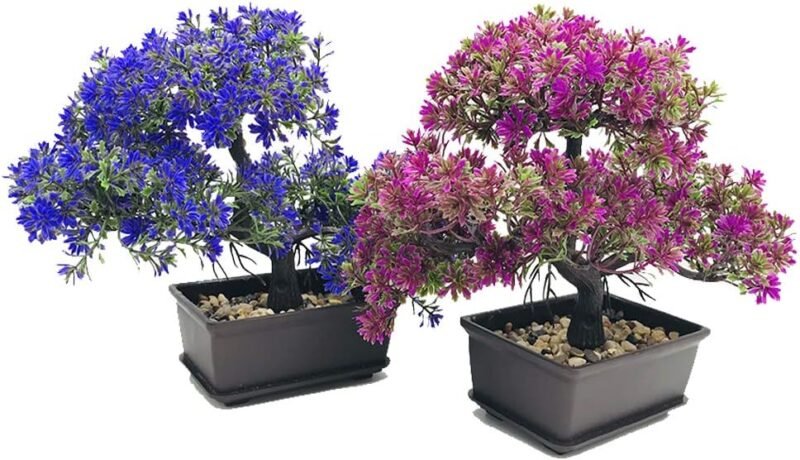Fycooler Bonsai Artificial Decoración de Plantas Falsas Plantas Artificiales en macetas Plantas de Bonsai de Pino japonés- árbol de Bonsai para la decoración del hogar Pantalla de Escritorio- 2 Set - Imagen 6