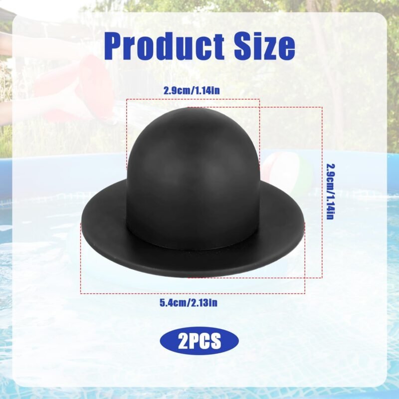 2 Tapones de Repuesto para Piscina sobre el Suelo, Tapón de Pared para Piscina Tapón de Agujero para Filtro de Bomba Compatible con Intex y Bestway 28270 28271 28272 28273 26700 (Negro) - Imagen 2