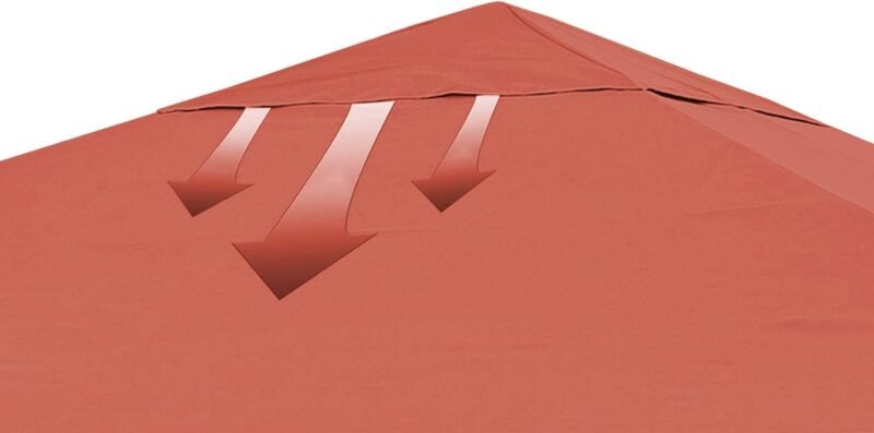 QUICK STAR Techo de Repuesto para cenador de jardín 3x4m Rojo Naranja con Revestimiento de PVC - Imagen 3