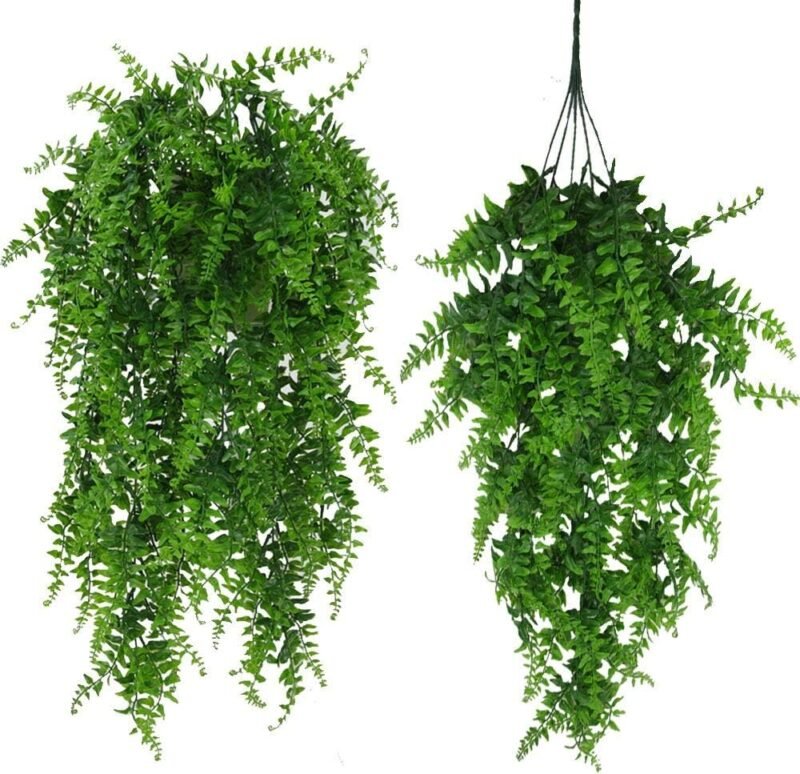 Fycooler Planta Artificial Colgante de Helecho - Decorativas de Hojas de Hiedra Falsa para Interiores y Exteriores, Decoración de Follaje Falsificado para Sala de Estar, Cocina, Balcón, Jardín