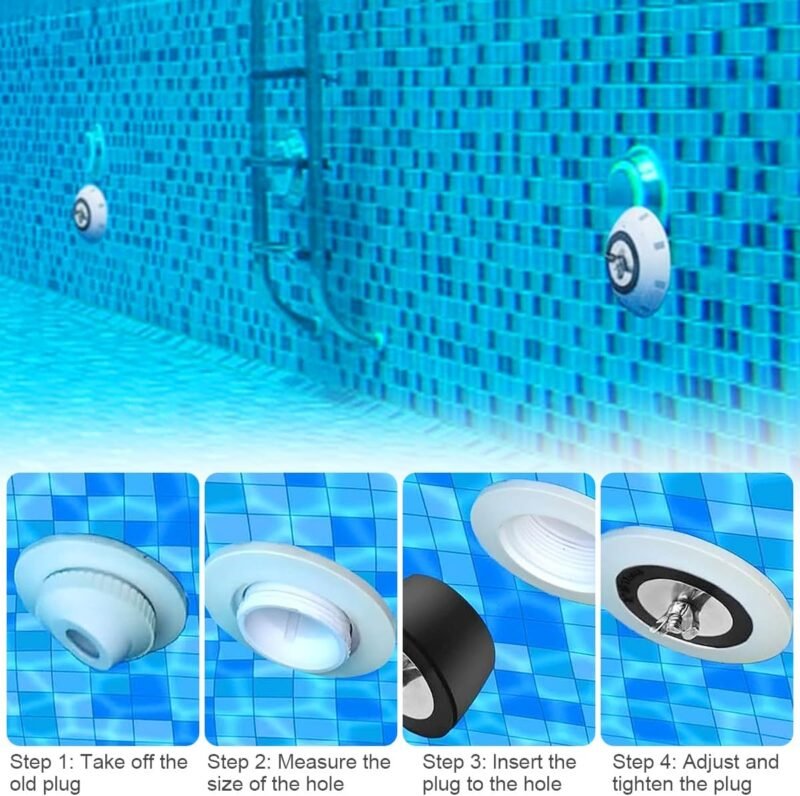 Newtic Tapón de goma para piscina, 2 unidades, tapón de invierno para piscina de 1,25 – 1,5 pulgadas / 32 – 38 mm, cónico con tuerca de ala de acero inoxidable, para contra daños por heladas en - Imagen 4