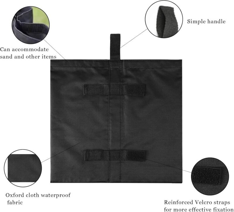 Bolsas de Peso para Carpas, 4Pcs Bolsas de Arena para Cenador, Se Utiliza para Aumentar el Peso de Las Piernas de Los Pabellones Desplegables, Tiendas de Jardín, Sombrillas, Trampolín - Imagen 3