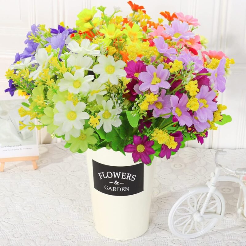 OWLKELA Margaritas Artificiales, 6 Racimos de 6 Plantas de Flores Artificiales Exterior, Flores Artificiales Decoracion, Margaritas Artificiales para Jardines y Tumbas - Imagen 5