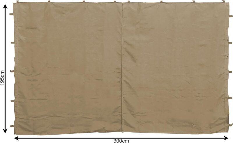 QUICK STAR 2 Paneles Laterales con Cremallera 400/300x197cm para pabellones 3x4m Pared Lateral Beige RAL 1001 - Imagen 4