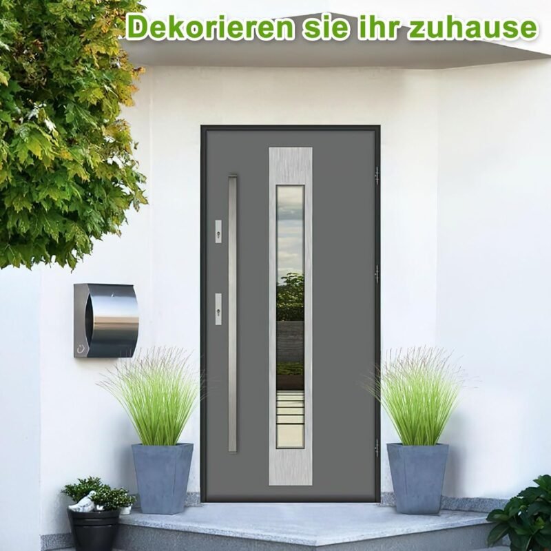 TNSLAND 12 Pezzi Plantas Artificiales Hierba Artificial Exterior Césped Artificial Exterior Hierba de Trigo Protección UV Plantas Artificiales Exterior Césped Decorativo de Jardín - Imagen 6
