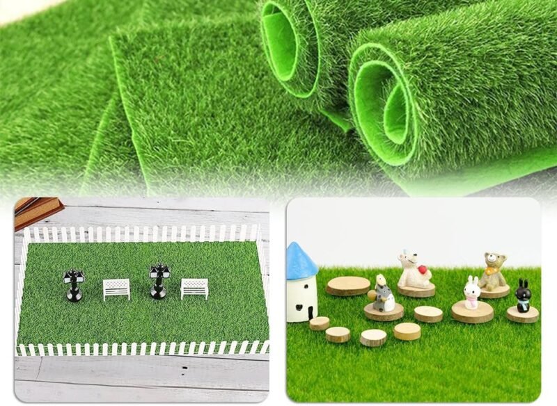 Hitopin 10PCS Plancha Alfombra de Cesped Artificial, Artificial Alfombra de Césped Sintético, Musgo de césped simulado, para Interior y Exterior en Jardín, Terraza, Balcón, Patio y Piscina(15x15CM) - Imagen 4