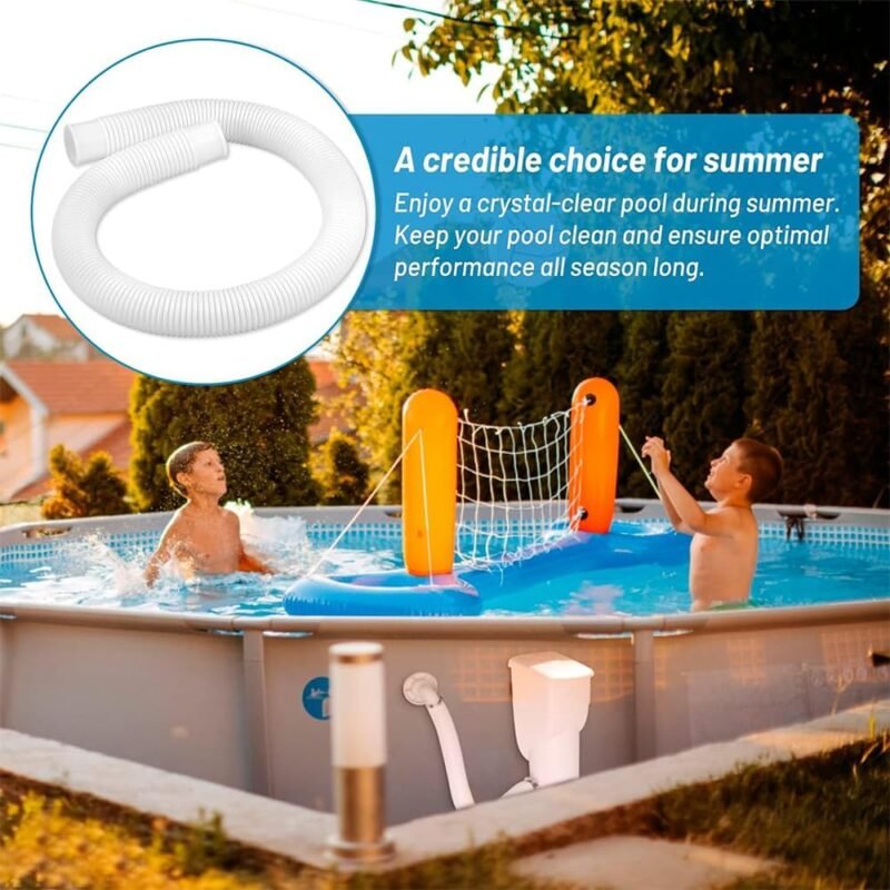Tubo Piscina 32mm,2pcs Tubo Piscina 150CM,Repuesto Manguera de Bomba Piscina para Piscinas Elevadas, con 4 Abrazaderas de Metal - Imagen 5