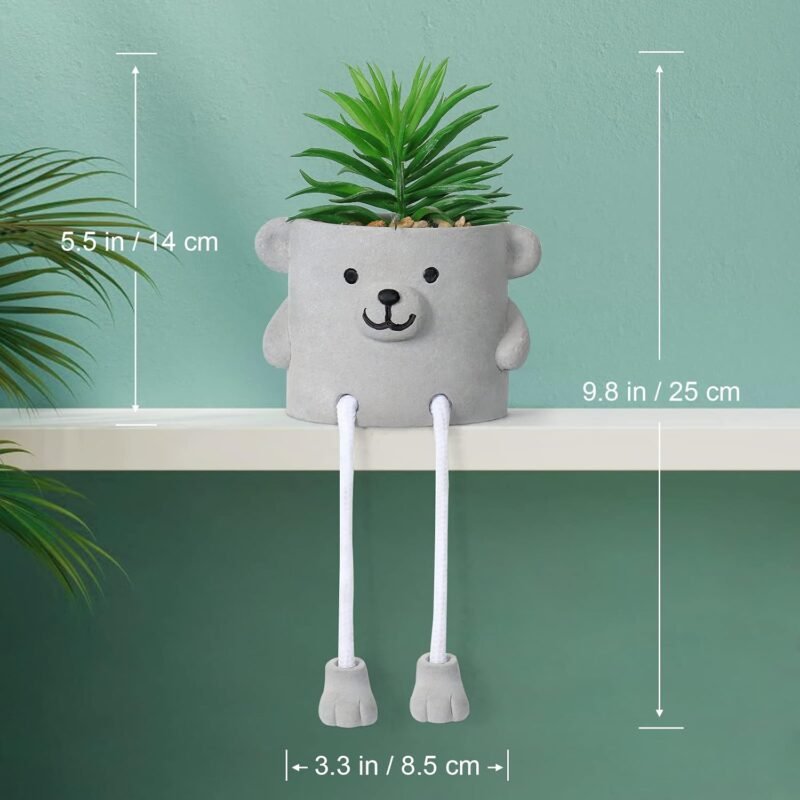 Dremisland Plantas Suculentas Artificiales en Maceta Decorativa Pequeña Planta Colgante Pierna Cemento Suculentas Artificiales Decoración para Hogar Oficina Mesa Escritorio Sala de Estar - Imagen 5