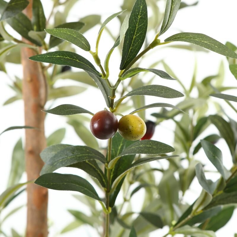 Fopamtri Olivo Artificial Grande 150cm Plantas Artificiales Decorativas con Troncos Naturales, Olivo Planta Artificial para Decoración de Hogar Oficina Dormitorio Balcón (1 Pieza) - Imagen 3