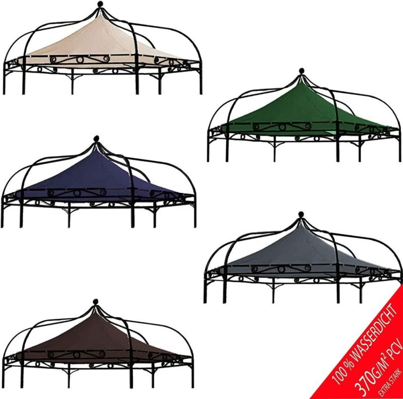 Freigarten.de Techo de repuesto para cenador Modena hexagonal, 320 cm, resistente al agua, material: Panama PVC Soft de 370 g/m², extra fuerte, modelo 8 - Imagen 6