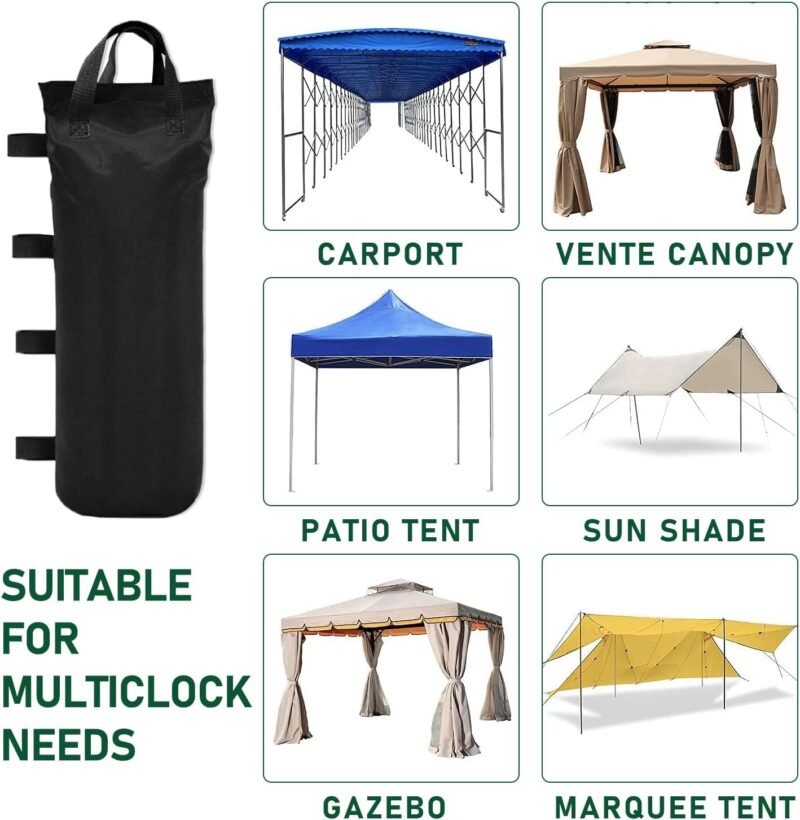 YSOOUA 4 Piezas Pesos para Carpa Pesos para Carpa de Exterior Plegable Pesos para Carpas Pesos para Rellenar Bolsas de Arena con Peso de Oxford 800D para Carpa de JardíN Carpa y Sombrilla (8 Piezas) - Imagen 4