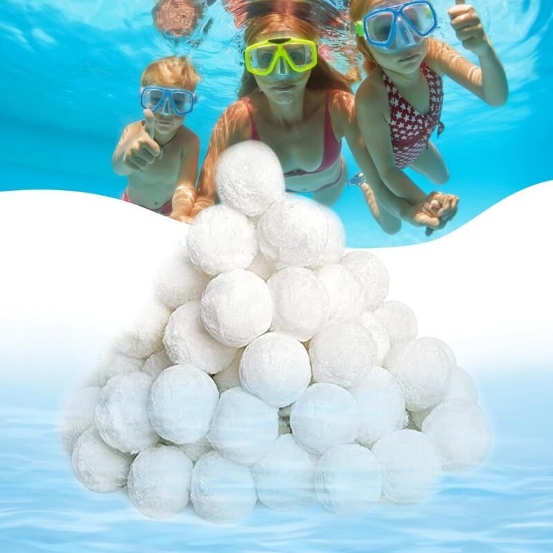 700g Bolas de Filtro de Piscina, Bolas de Filtro, Filter Balls, Reutilizable Bolas Algodon Filtro de Piscina, Limpiador de Piscinas Sistema de Filtro