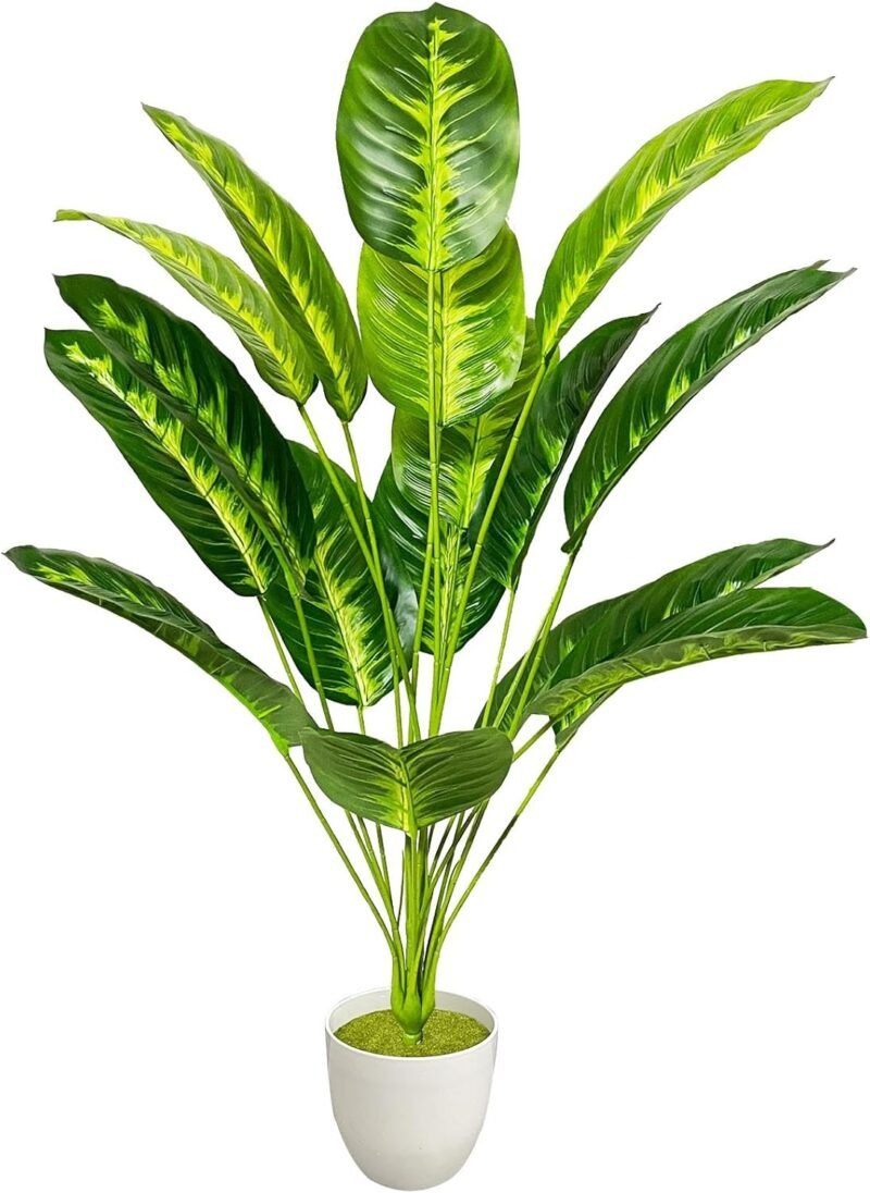 Zelihrdu Plantas artificiales como auténticas palmeras artificiales en maceta, planta artificial en maceta, planta de plástico, planta falsa, decoración para salón, balcón, dormitorio, oficina, regalo