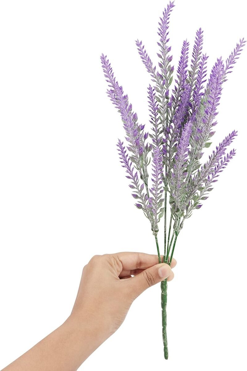 BELLE VOUS Pack de 12 Ramos de Lavanda Flores Artificiales Planta Lavanda Falsa Plástico Resistente UV para Decorar en Interiores y Exteriores para el Hogar, Jardín, Ramo de Boda, Decorar Ventana - Imagen 3